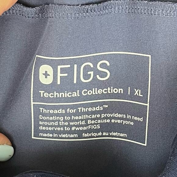 Figs Mari Technical Collection Pant Jogger Drawstring Cuffs 100% Awesome Blue XL - Picture 9 of 10